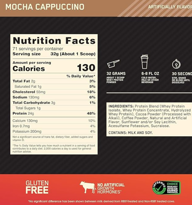 Suplemento en polvo Optimum Nutrition Proteína Proteína sabor mocha cappuccino x 2.27kg