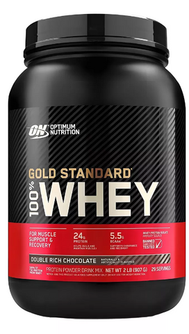 Suplemento en polvo Optimum Nutrition Proteína Gold Standard 100% Whey proteína sabor double rich chocolate en pote de 907g