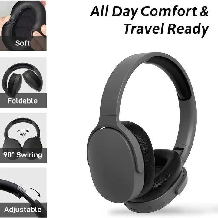 #P2961 Audífonos inalámbricos Bluetooth 5.3 sobre la oreja HIFI estéreo, ideales para deportes, con reproducción de música TF/AUX y micrófono HD.