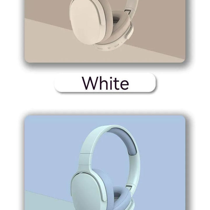 #P2961 Audífonos inalámbricos Bluetooth 5.3 sobre la oreja HIFI estéreo, ideales para deportes, con reproducción de música TF/AUX y micrófono HD.