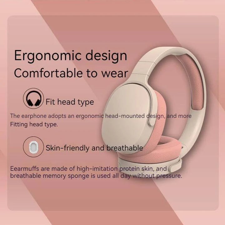 #P2961 Audífonos inalámbricos Bluetooth 5.3 sobre la oreja HIFI estéreo, ideales para deportes, con reproducción de música TF/AUX y micrófono HD.