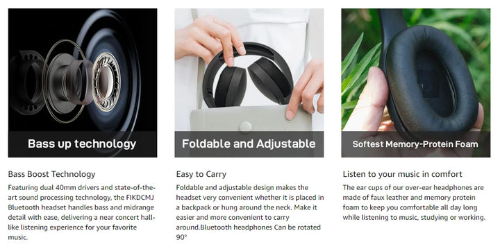#P2961 Audífonos inalámbricos Bluetooth 5.3 sobre la oreja HIFI estéreo, ideales para deportes, con reproducción de música TF/AUX y micrófono HD.